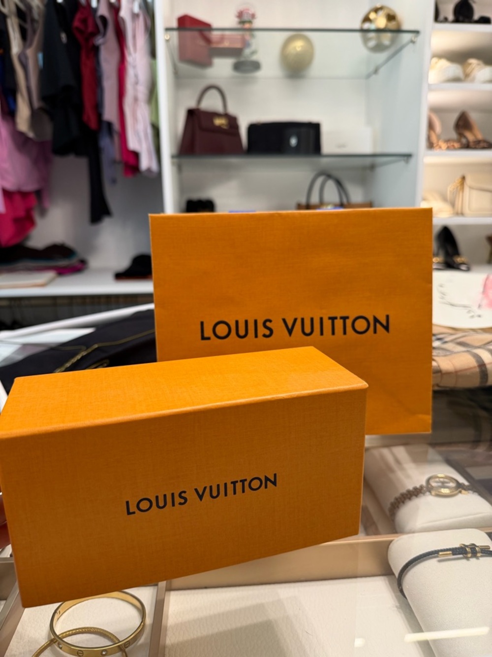 Louis Vuitton Navy Blue Eyewear Case with Orange Box - Picture 5 of 5